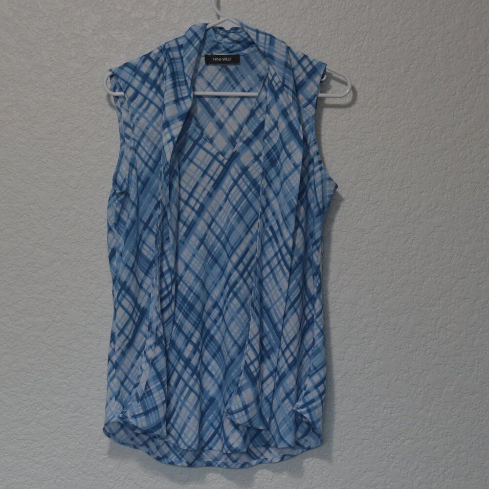 Womens Nine West Blue and White Tank